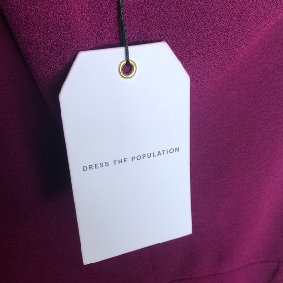 NWT Dress the Population Tiffany One Shoulder Bow - Picture 7 of 14